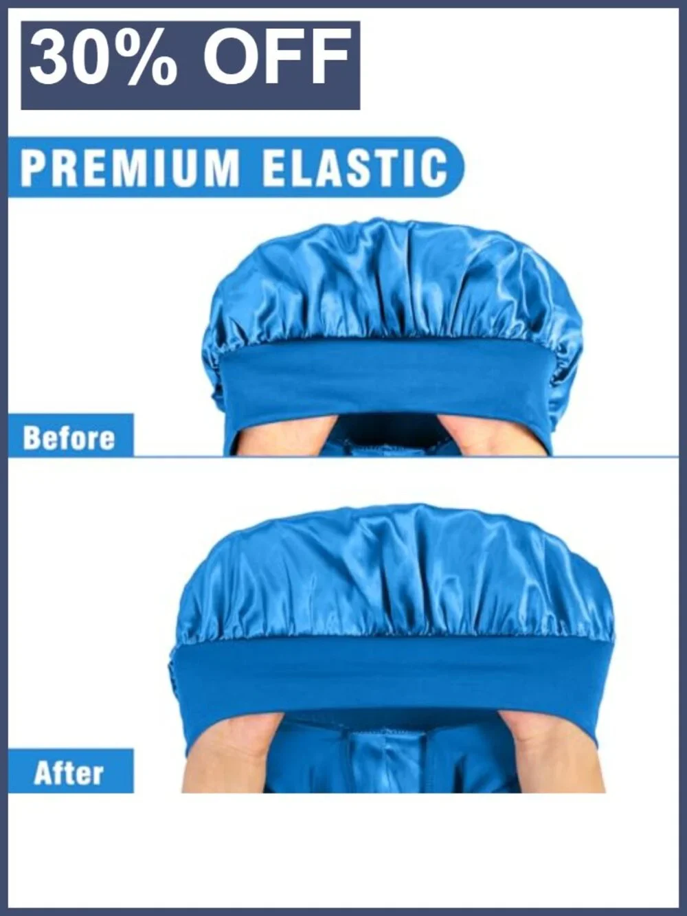 Silk Satin Bonnet for Sleeping, Large Long Hair Cap with Stretchy Tie Band,